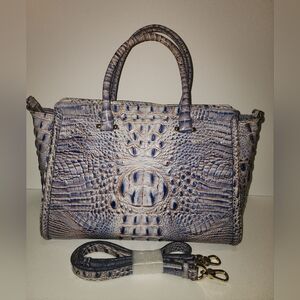 Brahmin Harper Satchel In Washed Indigo